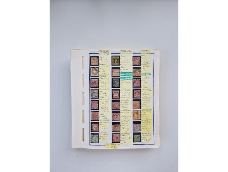 BADEN BIS WÜRTTEMBERG, Stempelsammlung auf einigen tausend Marken und Briefstücken und ein paar Dutzend Belegen, dabei auch N