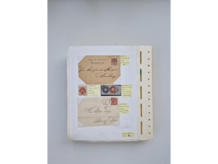 BADEN BIS WÜRTTEMBERG, Stempelsammlung auf einigen tausend Marken und Briefstücken und ein paar Dutzend Belegen, dabei auch N