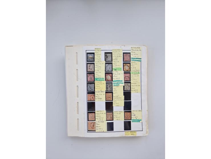 BADEN BIS WÜRTTEMBERG, Stempelsammlung auf einigen tausend Marken und Briefstücken und ein paar Dutzend Belegen, dabei auch N