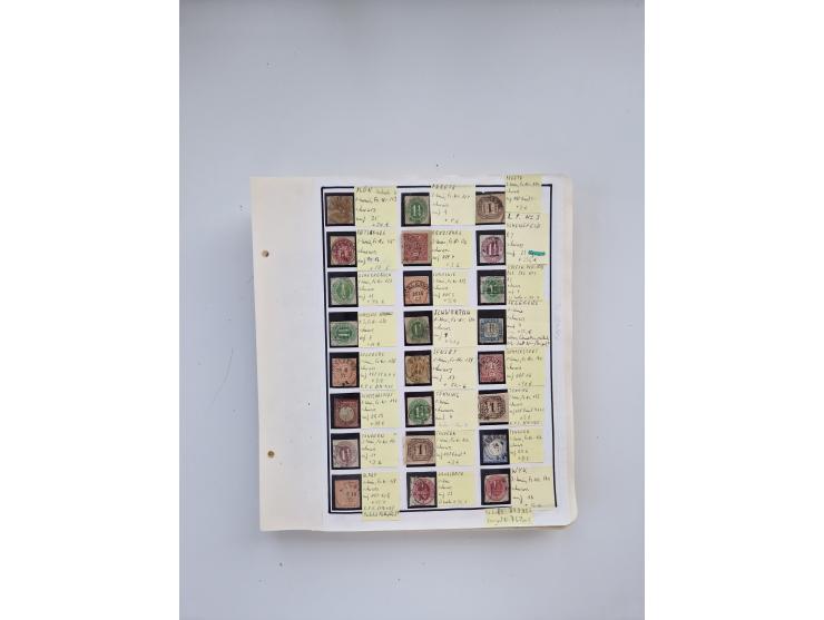 BADEN BIS WÜRTTEMBERG, Stempelsammlung auf einigen tausend Marken und Briefstücken und ein paar Dutzend Belegen, dabei auch N