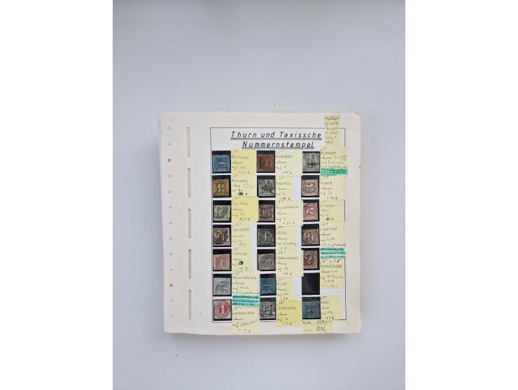 BADEN BIS WÜRTTEMBERG, Stempelsammlung auf einigen tausend Marken und Briefstücken und ein paar Dutzend Belegen, dabei auch N