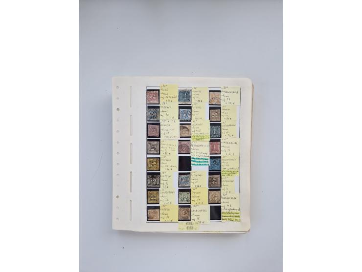 BADEN BIS WÜRTTEMBERG, Stempelsammlung auf einigen tausend Marken und Briefstücken und ein paar Dutzend Belegen, dabei auch N