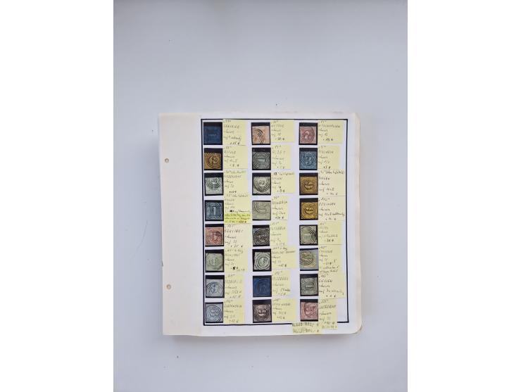 BADEN BIS WÜRTTEMBERG, Stempelsammlung auf einigen tausend Marken und Briefstücken und ein paar Dutzend Belegen, dabei auch N