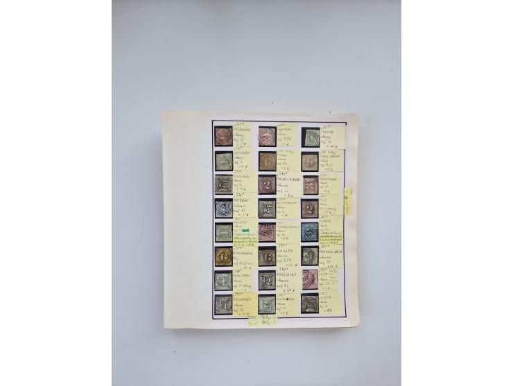 BADEN BIS WÜRTTEMBERG, Stempelsammlung auf einigen tausend Marken und Briefstücken und ein paar Dutzend Belegen, dabei auch N