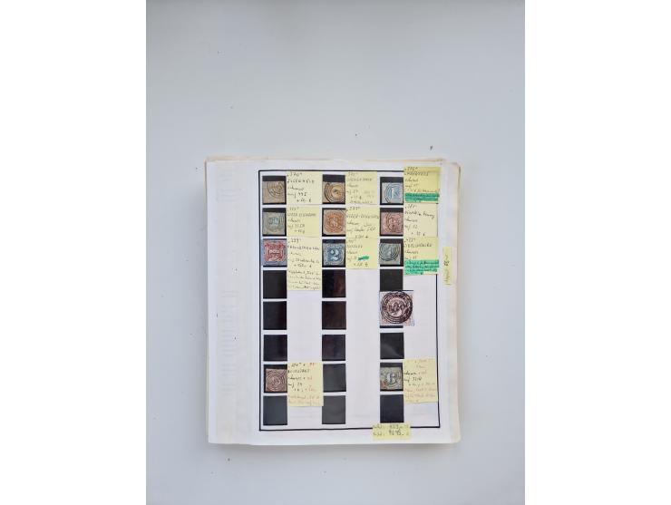 BADEN BIS WÜRTTEMBERG, Stempelsammlung auf einigen tausend Marken und Briefstücken und ein paar Dutzend Belegen, dabei auch N