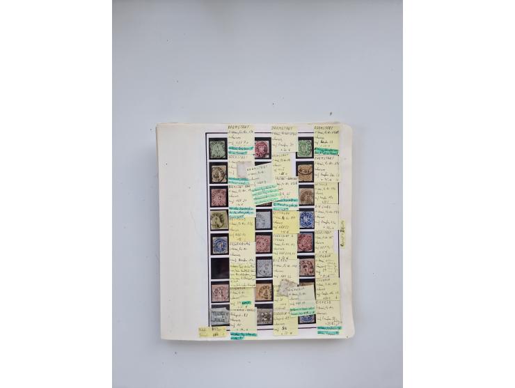 BADEN BIS WÜRTTEMBERG, Stempelsammlung auf einigen tausend Marken und Briefstücken und ein paar Dutzend Belegen, dabei auch N