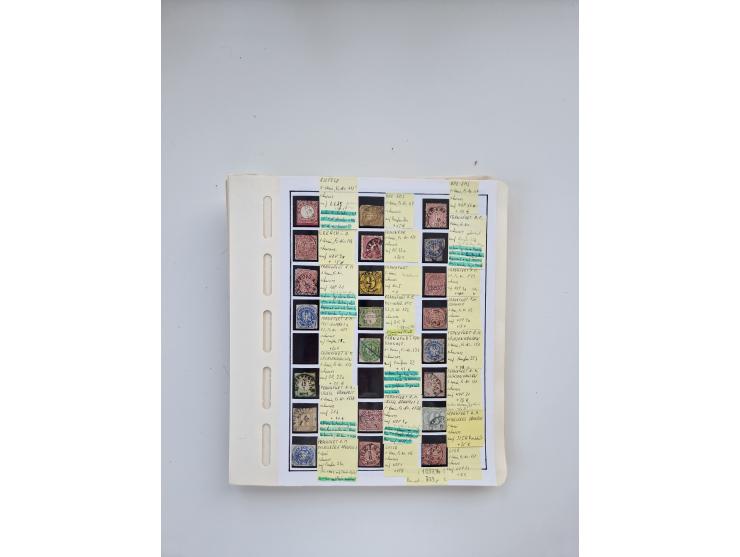 BADEN BIS WÜRTTEMBERG, Stempelsammlung auf einigen tausend Marken und Briefstücken und ein paar Dutzend Belegen, dabei auch N