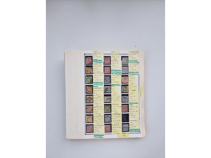 BADEN BIS WÜRTTEMBERG, Stempelsammlung auf einigen tausend Marken und Briefstücken und ein paar Dutzend Belegen, dabei auch N