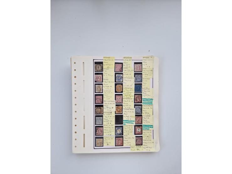 BADEN BIS WÜRTTEMBERG, Stempelsammlung auf einigen tausend Marken und Briefstücken und ein paar Dutzend Belegen, dabei auch N