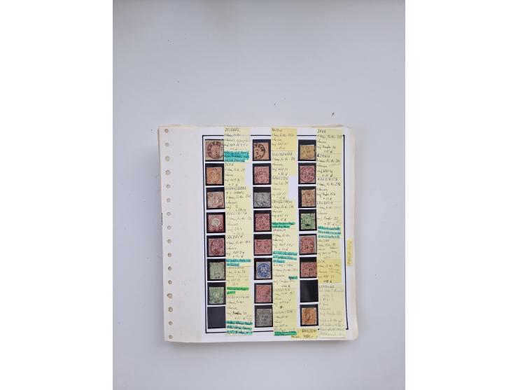 BADEN BIS WÜRTTEMBERG, Stempelsammlung auf einigen tausend Marken und Briefstücken und ein paar Dutzend Belegen, dabei auch N