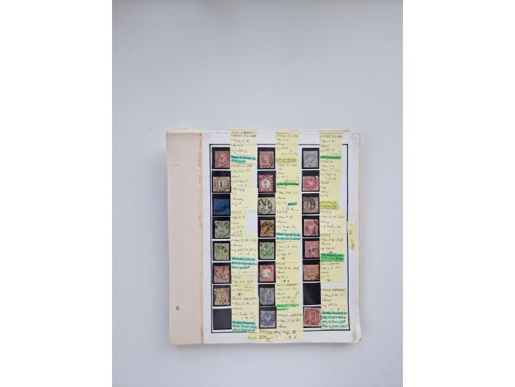 BADEN BIS WÜRTTEMBERG, Stempelsammlung auf einigen tausend Marken und Briefstücken und ein paar Dutzend Belegen, dabei auch N