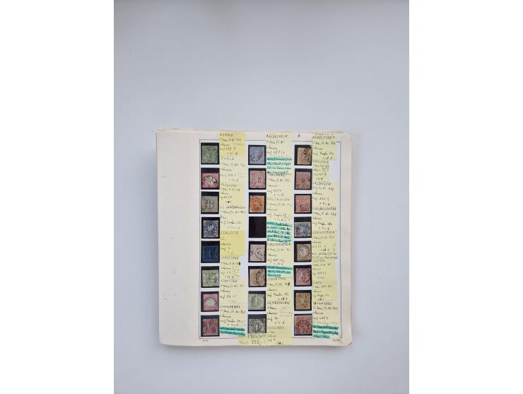 BADEN BIS WÜRTTEMBERG, Stempelsammlung auf einigen tausend Marken und Briefstücken und ein paar Dutzend Belegen, dabei auch N