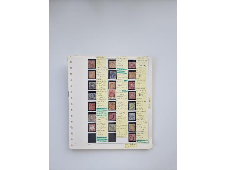 BADEN BIS WÜRTTEMBERG, Stempelsammlung auf einigen tausend Marken und Briefstücken und ein paar Dutzend Belegen, dabei auch N