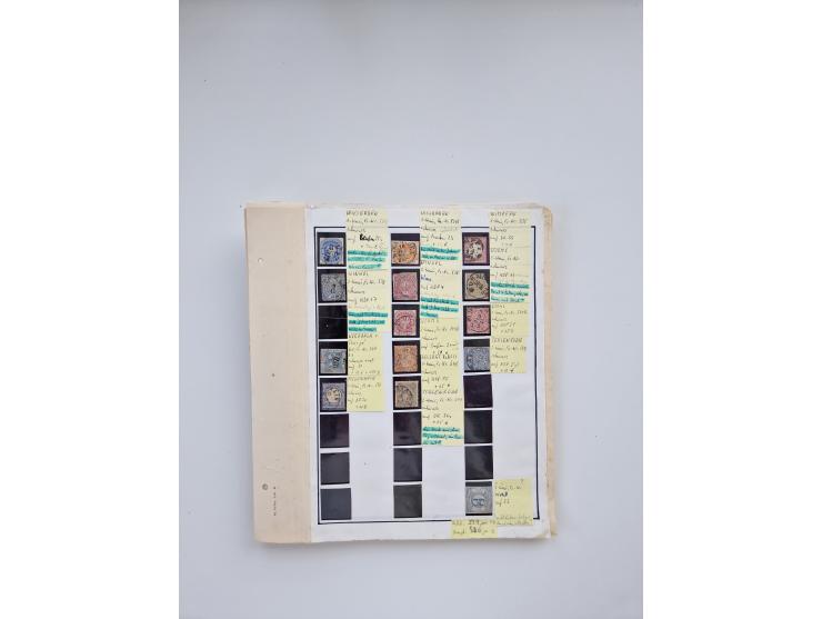 BADEN BIS WÜRTTEMBERG, Stempelsammlung auf einigen tausend Marken und Briefstücken und ein paar Dutzend Belegen, dabei auch N