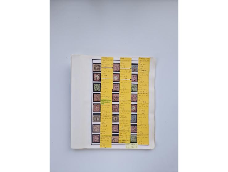 BADEN BIS WÜRTTEMBERG, Stempelsammlung auf einigen tausend Marken und Briefstücken und ein paar Dutzend Belegen, dabei auch N