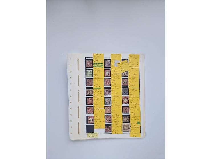 BADEN BIS WÜRTTEMBERG, Stempelsammlung auf einigen tausend Marken und Briefstücken und ein paar Dutzend Belegen, dabei auch N