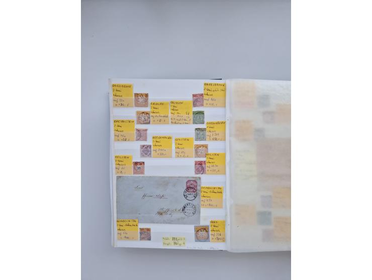 BADEN BIS WÜRTTEMBERG, Stempelsammlung auf einigen tausend Marken und Briefstücken und ein paar Dutzend Belegen, dabei auch N