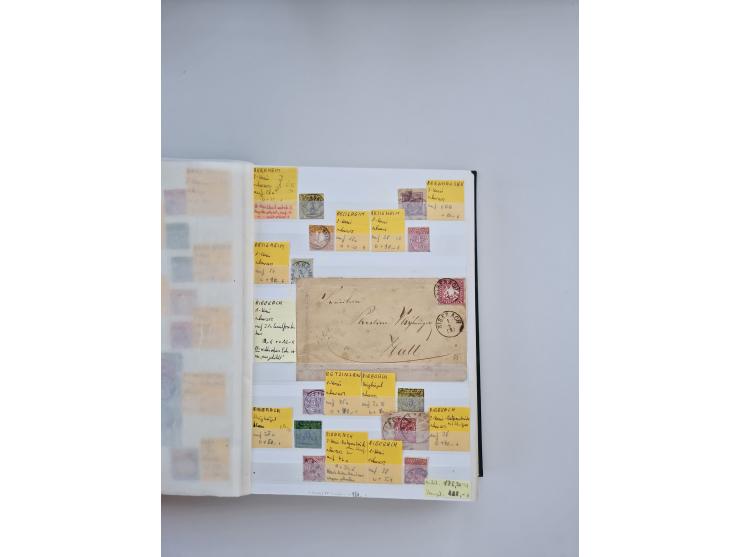 BADEN BIS WÜRTTEMBERG, Stempelsammlung auf einigen tausend Marken und Briefstücken und ein paar Dutzend Belegen, dabei auch N