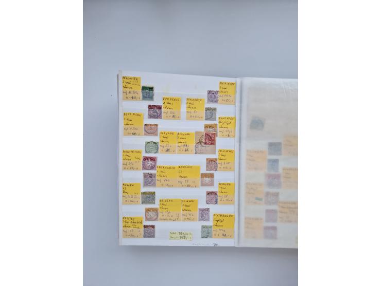 BADEN BIS WÜRTTEMBERG, Stempelsammlung auf einigen tausend Marken und Briefstücken und ein paar Dutzend Belegen, dabei auch N