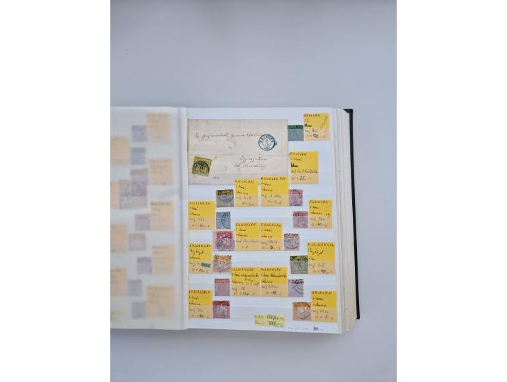 BADEN BIS WÜRTTEMBERG, Stempelsammlung auf einigen tausend Marken und Briefstücken und ein paar Dutzend Belegen, dabei auch N