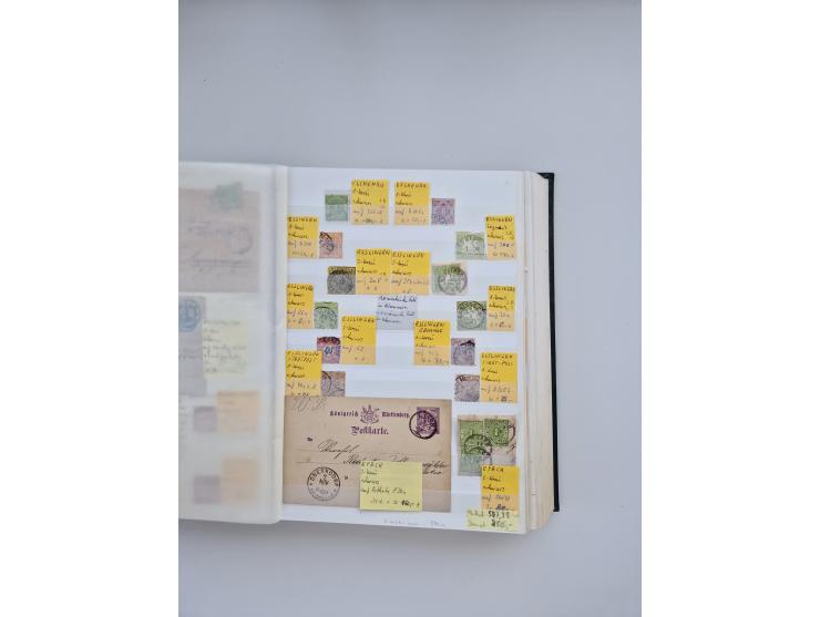 BADEN BIS WÜRTTEMBERG, Stempelsammlung auf einigen tausend Marken und Briefstücken und ein paar Dutzend Belegen, dabei auch N