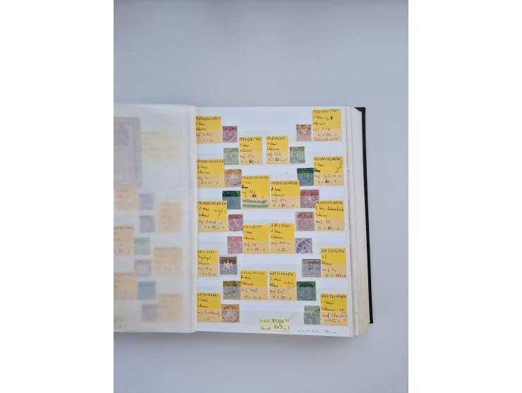 BADEN BIS WÜRTTEMBERG, Stempelsammlung auf einigen tausend Marken und Briefstücken und ein paar Dutzend Belegen, dabei auch N