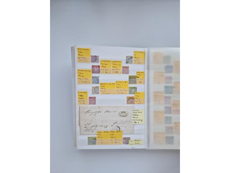 BADEN BIS WÜRTTEMBERG, Stempelsammlung auf einigen tausend Marken und Briefstücken und ein paar Dutzend Belegen, dabei auch N