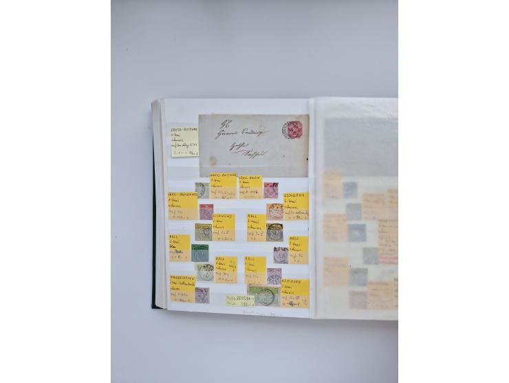 BADEN BIS WÜRTTEMBERG, Stempelsammlung auf einigen tausend Marken und Briefstücken und ein paar Dutzend Belegen, dabei auch N