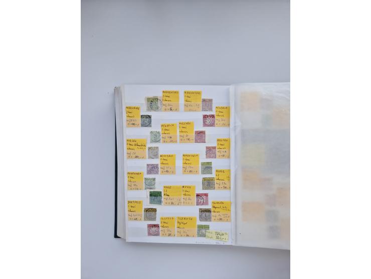 BADEN BIS WÜRTTEMBERG, Stempelsammlung auf einigen tausend Marken und Briefstücken und ein paar Dutzend Belegen, dabei auch N