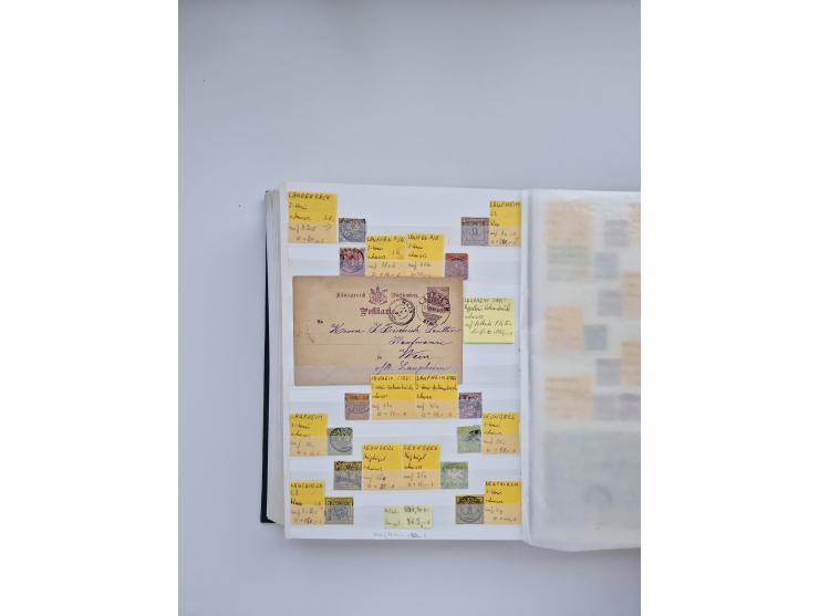 BADEN BIS WÜRTTEMBERG, Stempelsammlung auf einigen tausend Marken und Briefstücken und ein paar Dutzend Belegen, dabei auch N