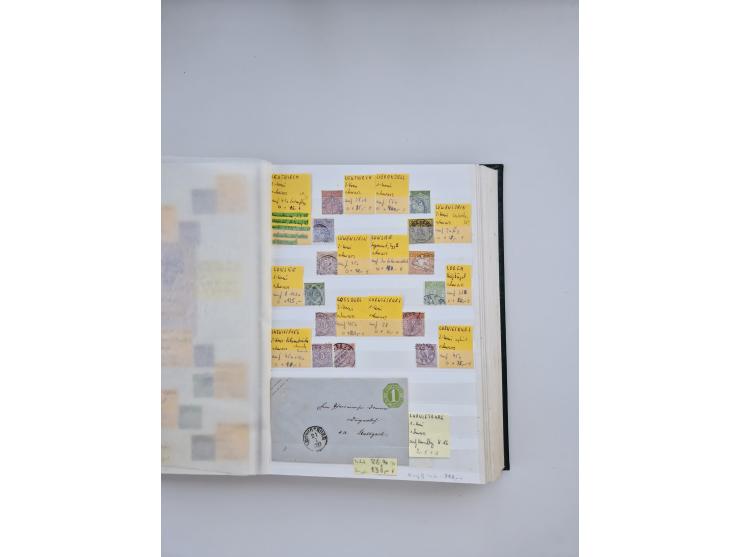 BADEN BIS WÜRTTEMBERG, Stempelsammlung auf einigen tausend Marken und Briefstücken und ein paar Dutzend Belegen, dabei auch N