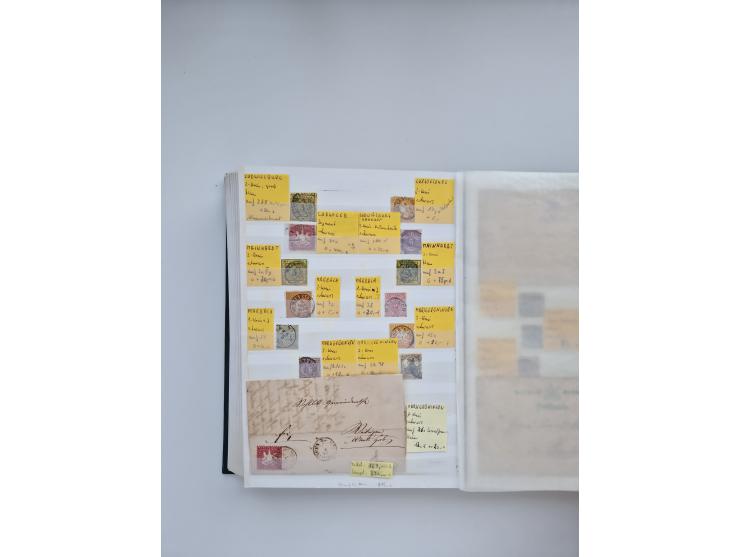 BADEN BIS WÜRTTEMBERG, Stempelsammlung auf einigen tausend Marken und Briefstücken und ein paar Dutzend Belegen, dabei auch N