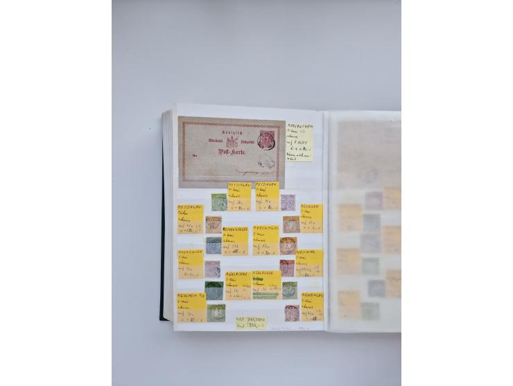 BADEN BIS WÜRTTEMBERG, Stempelsammlung auf einigen tausend Marken und Briefstücken und ein paar Dutzend Belegen, dabei auch N