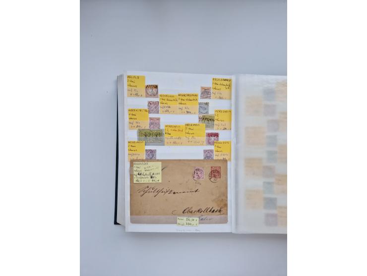 BADEN BIS WÜRTTEMBERG, Stempelsammlung auf einigen tausend Marken und Briefstücken und ein paar Dutzend Belegen, dabei auch N