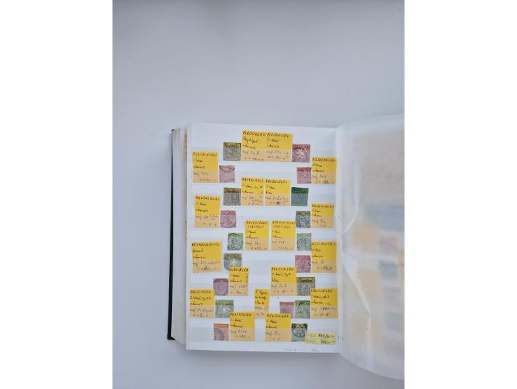 BADEN BIS WÜRTTEMBERG, Stempelsammlung auf einigen tausend Marken und Briefstücken und ein paar Dutzend Belegen, dabei auch N