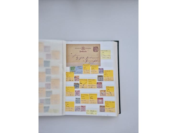 BADEN BIS WÜRTTEMBERG, Stempelsammlung auf einigen tausend Marken und Briefstücken und ein paar Dutzend Belegen, dabei auch N