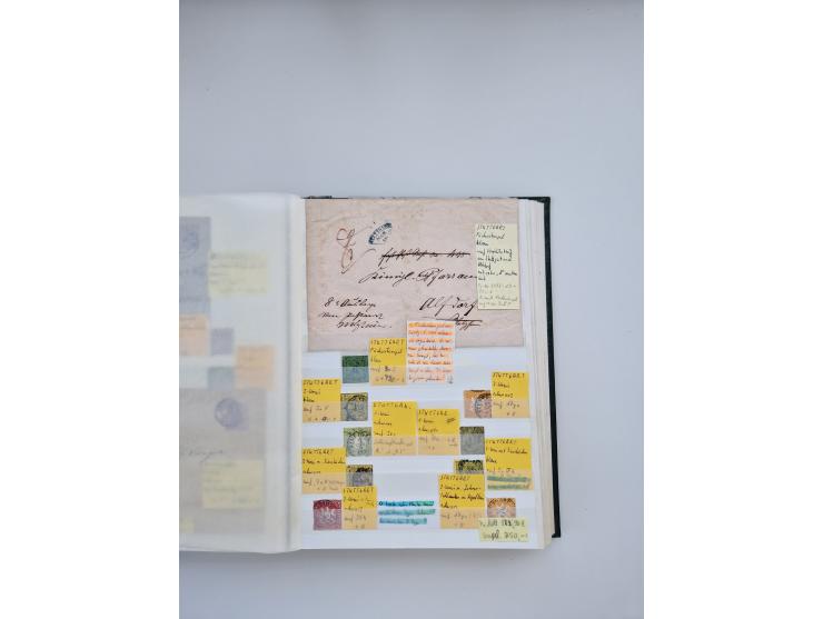 BADEN BIS WÜRTTEMBERG, Stempelsammlung auf einigen tausend Marken und Briefstücken und ein paar Dutzend Belegen, dabei auch N