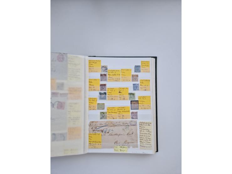 BADEN BIS WÜRTTEMBERG, Stempelsammlung auf einigen tausend Marken und Briefstücken und ein paar Dutzend Belegen, dabei auch N