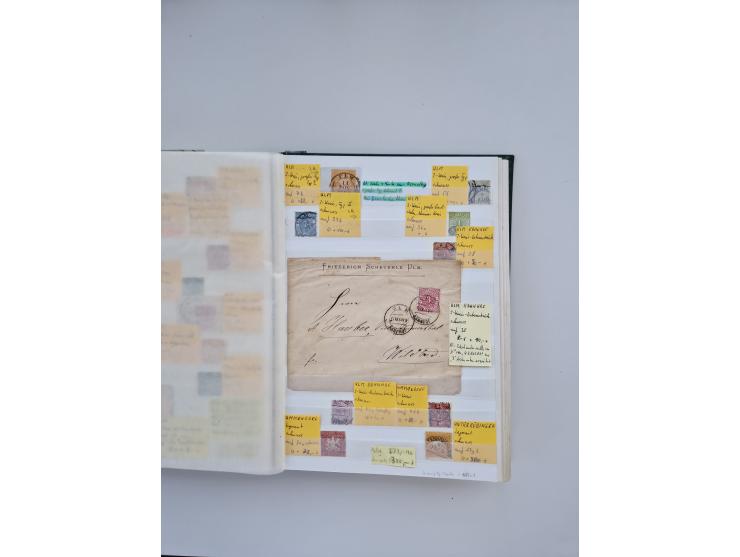 BADEN BIS WÜRTTEMBERG, Stempelsammlung auf einigen tausend Marken und Briefstücken und ein paar Dutzend Belegen, dabei auch N