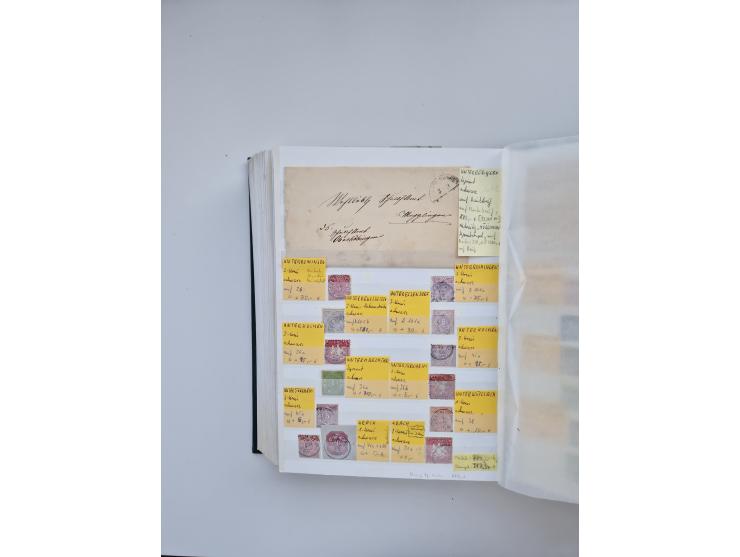 BADEN BIS WÜRTTEMBERG, Stempelsammlung auf einigen tausend Marken und Briefstücken und ein paar Dutzend Belegen, dabei auch N