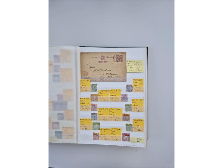 BADEN BIS WÜRTTEMBERG, Stempelsammlung auf einigen tausend Marken und Briefstücken und ein paar Dutzend Belegen, dabei auch N