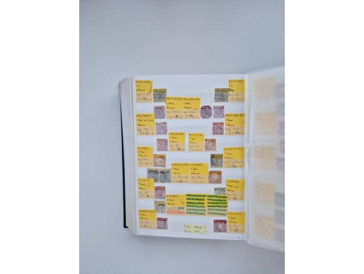 BADEN BIS WÜRTTEMBERG, Stempelsammlung auf einigen tausend Marken und Briefstücken und ein paar Dutzend Belegen, dabei auch N