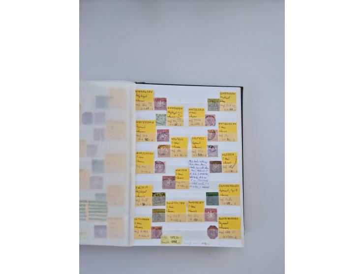 BADEN BIS WÜRTTEMBERG, Stempelsammlung auf einigen tausend Marken und Briefstücken und ein paar Dutzend Belegen, dabei auch N