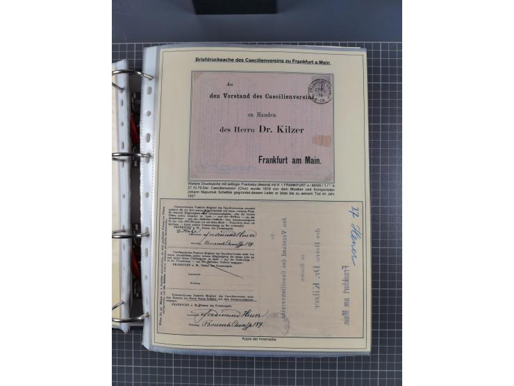 1875/89, gestempelte Spezialsammlung “Pfennig/-e” mit etwas über 130 Briefen und Karten, ab Brustschilde in Pfennigwährung ve