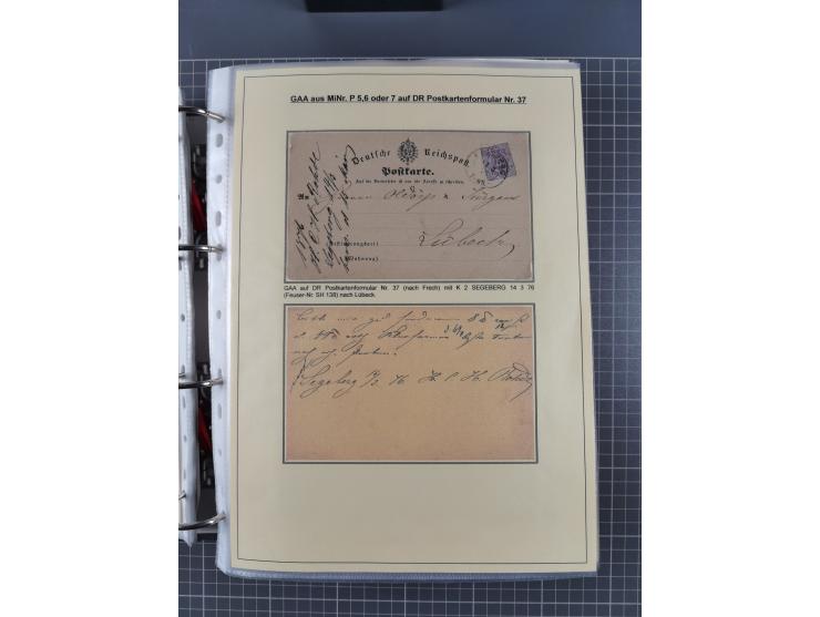 1875/89, gestempelte Spezialsammlung “Pfennig/-e” mit etwas über 130 Briefen und Karten, ab Brustschilde in Pfennigwährung ve