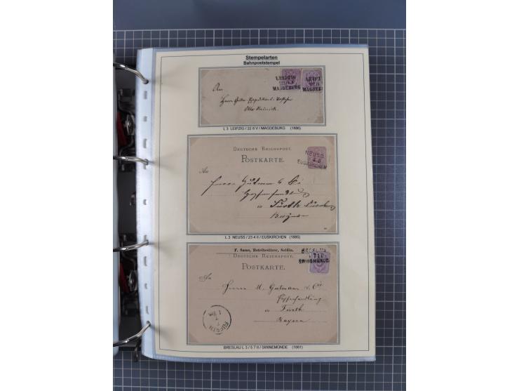 1875/89, gestempelte Spezialsammlung “Pfennig/-e” mit etwas über 130 Briefen und Karten, ab Brustschilde in Pfennigwährung ve