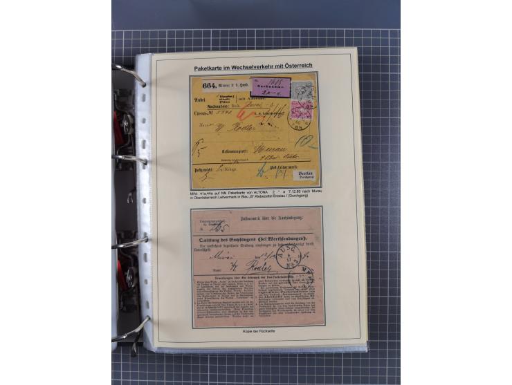 1875/89, gestempelte Spezialsammlung “Pfennig/-e” mit etwas über 130 Briefen und Karten, ab Brustschilde in Pfennigwährung ve