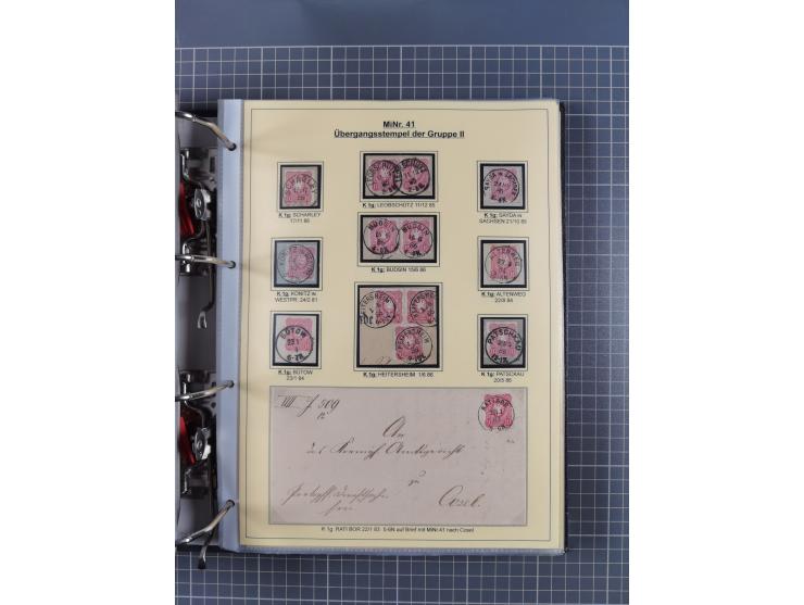 1875/89, gestempelte Spezialsammlung “Pfennig/-e” mit etwas über 130 Briefen und Karten, ab Brustschilde in Pfennigwährung ve