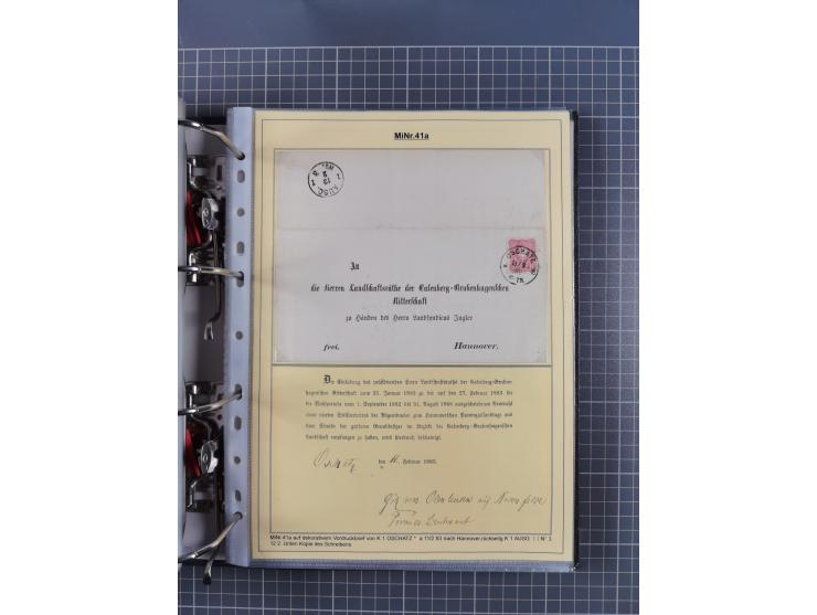 1875/89, gestempelte Spezialsammlung “Pfennig/-e” mit etwas über 130 Briefen und Karten, ab Brustschilde in Pfennigwährung ve