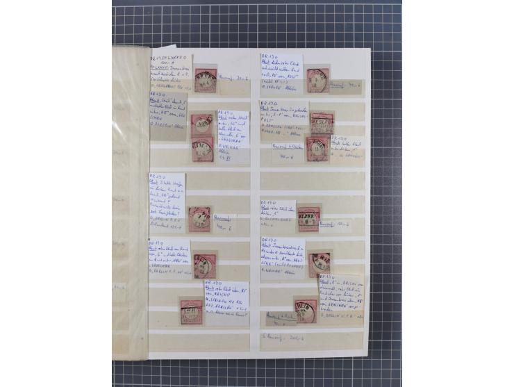 1872/74, rund 300 gestempelte Werte/Briefstücken und 11 Belege, dabei viele Plattenfehler und Druckbesonderheiten